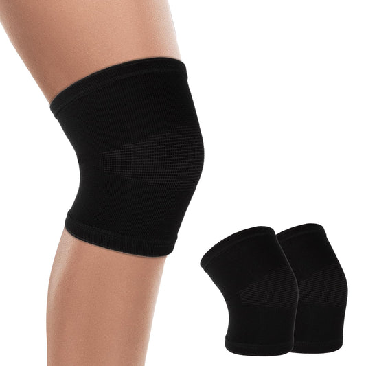 Andibro Kids Knee Sleeve Brace, 1 Pair Knee Compression Sleeve Breathable Children Knee Support Pad Elastic Soft Knee Protectors for Volleyball Football Dance Yoga Tennis Running Cycling Climbing(M)
