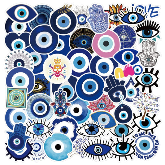 Giantree Evil Eye Graffiti Self-Stick Stickers, 50Pcs New Waterproof Stickers for Laptop Scrapbook Water Bottle Phone Notebooks Diary