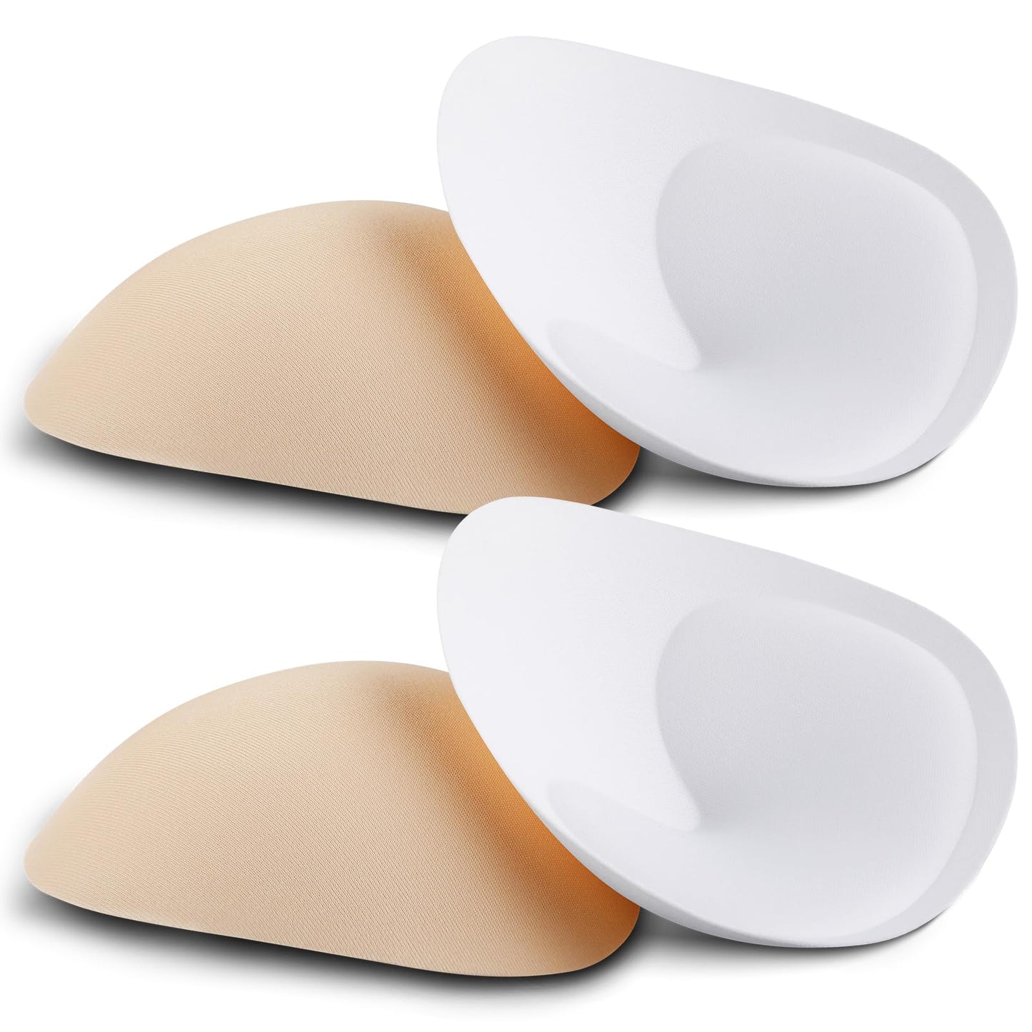 TIESOME Triangle Fillet Bra Inserts Pads, 2PCS Removable Breast Pads Washable Chest Pad Bra Cups Insert Sport Bra(skin+white)