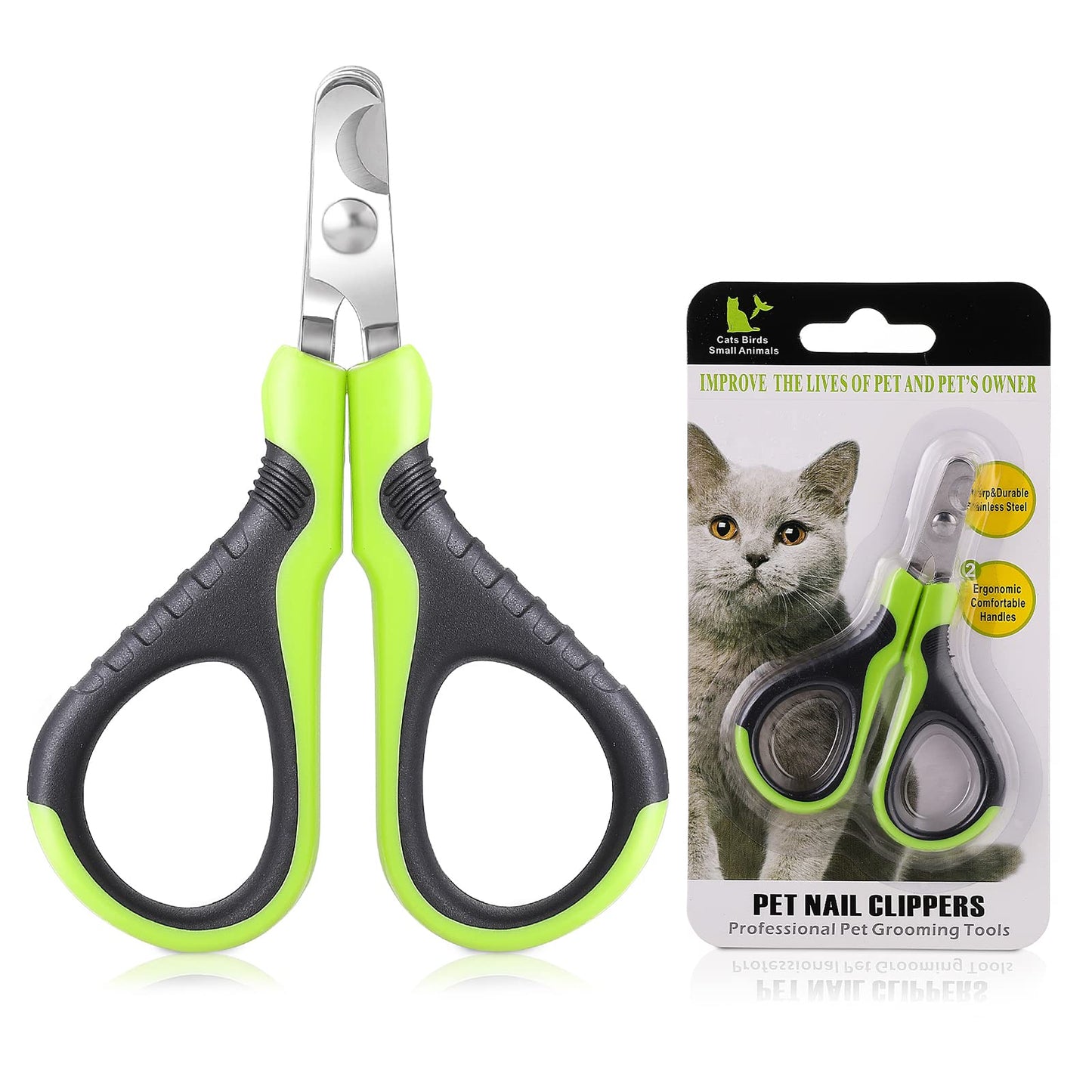 TIESOME Dog Nail Clipper, Stainless Steel Cat Nail Clippers with Safety Guard to Avoid Overcutting, Claw Trimmer Nail Clippers for Dogs Kittens Puppies Hamsters Rabbits, and Any Small Pet