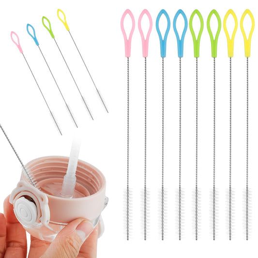 Jeffdad 12-Pack Straw Cleaning Brush, 20cm Long Straw Brush Soft Nylon Brush Cleaner Extra Long Straw Brush for Sippy Cups, Water Bottles and Tubes