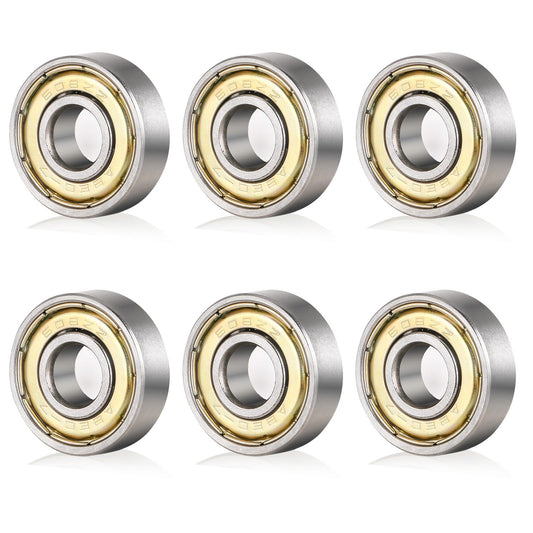 cobee 608 RS Ball Bearings Skateboard Bearings,6 Pcs Double Rubber Sealed Shielded Miniature Deep Groove, 608 Bearings for Skateboards Inline Skates Scooters(608 ZZ)