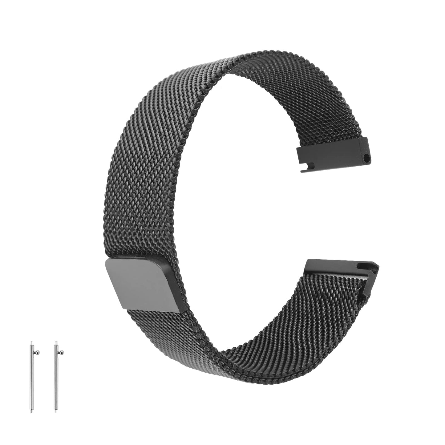 cobee Metal Magnetic Watch Band, Mesh Woven Quick Release Watch Strap, Adjustable Stainless Steel Replacement Straps with Magnetic Clasp, Smart Sport Watch Wristbands for Men Women Teen(20mm Ear Pin)