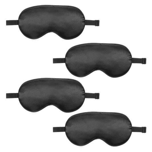 AOZUO Pack of 4 Silk Sleeping Mask, Eye Mask, Sleeping Mask, Sleeping Mask, Sleeping Mask, Sleeping Mask, Sleeping Mask, Sleeping Mask, Soft with Adjustable Strap, Blackout Blindfold, Shade Cover for