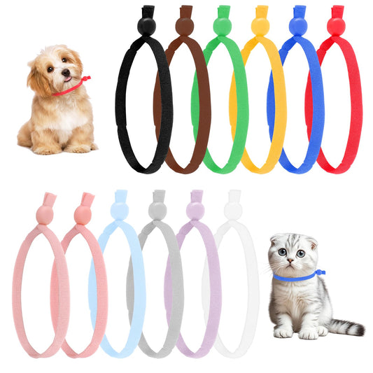 MBAIYO Pack of 60 Puppy ID Collars, 12 Colours Adjustable Kitten Collars with Adjustable Buckle, Soft Puppy Collar, Newborn Pet Collars for Newborns, Pets, Puppies, Kittens