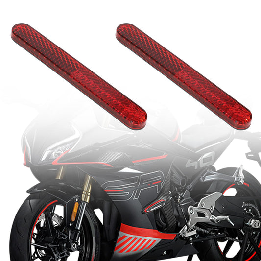Andibro 2Pcs Stick-on Red reflectors, 3.42 inch Oval Bike Reflector Red Motorcycle Reflectors Self Adhesive Added Visibility Reflective Strips for ATV Rack Tail BoxBoat Fence Mailbox Post
