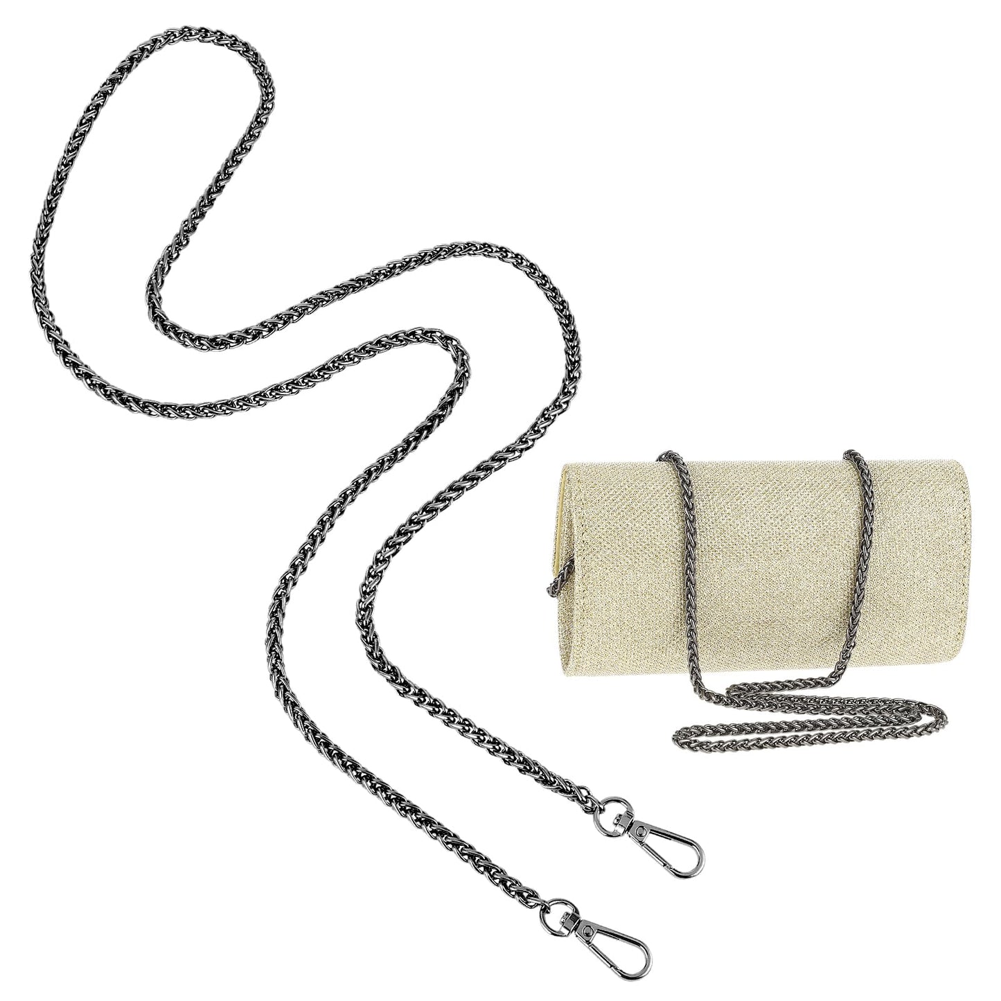 Molain 47"/120cm Handbag Chain, Metal Shoulder Strap DIY Carrying Strap Replacement Chain Shoulder Strap for Handbag Chains Shoulder Bag(Black)