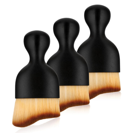 cobee 3PCS Car Interior Cleaning Soft Brush - No Scratch, Car Cleaning Brushes Duster with Soft Bristles Car Detailing Brush Dashboard Dust Removal Brushes for Automotive Air Conditioner Vent(Style A)