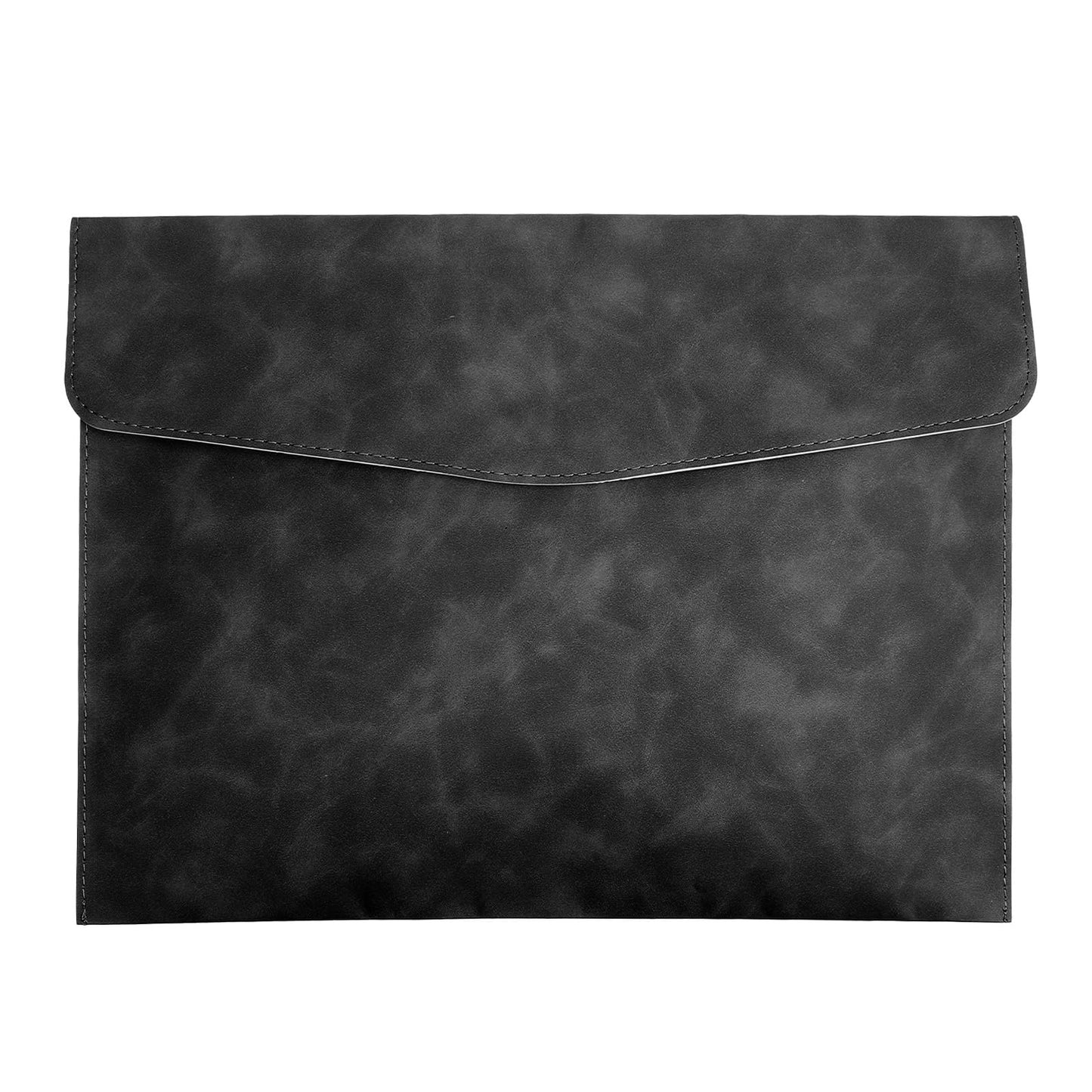 XLIUAX Resume Folder, Leather File Folder Black File Folders Travel Document Holder A4 Holders Waterproof Portfolio with Snap Button Closure Filing Files Organizer for Letter Size PU Envelope Case