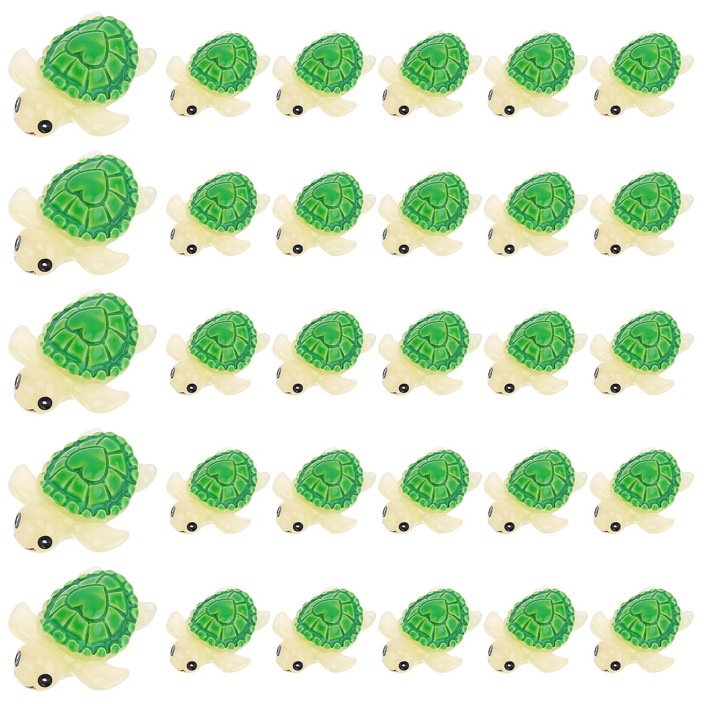 Giantree 30 Pcs Resin Mini Green Turtle, Miniature Turtle Figurines Ocean Animals Statue Mini Turtle Decor for Planter Moss Landscape DIY Terrarium Fairy Garden Dollhouse Micro Landscape Decor