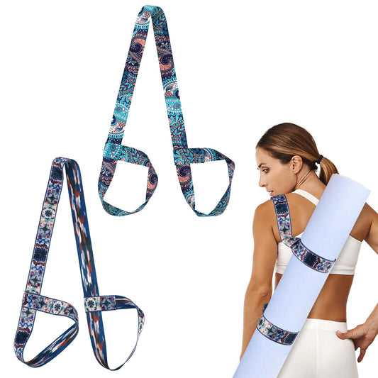 Jeffdad 2Pcs Yoga Mat Carrying Strap, Adjustable Yoga Mat Strap Easy to Carry Hands-Free Adjustable Mat Holder Sling for All Mats