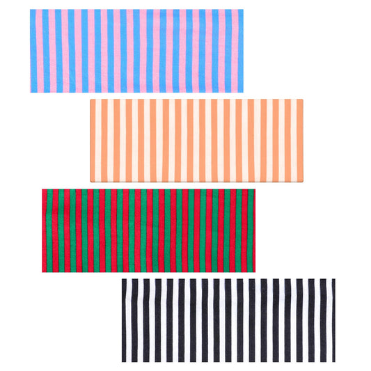 MBAIYO 4 Pcs Striped Headbands for Women, Wide Non Slip Elastic Headbands Stretchy Trendy Thick Stripe Head Bands Bandanas Workout Yoga Running Cute Hair Band for Women's Hair Accessories