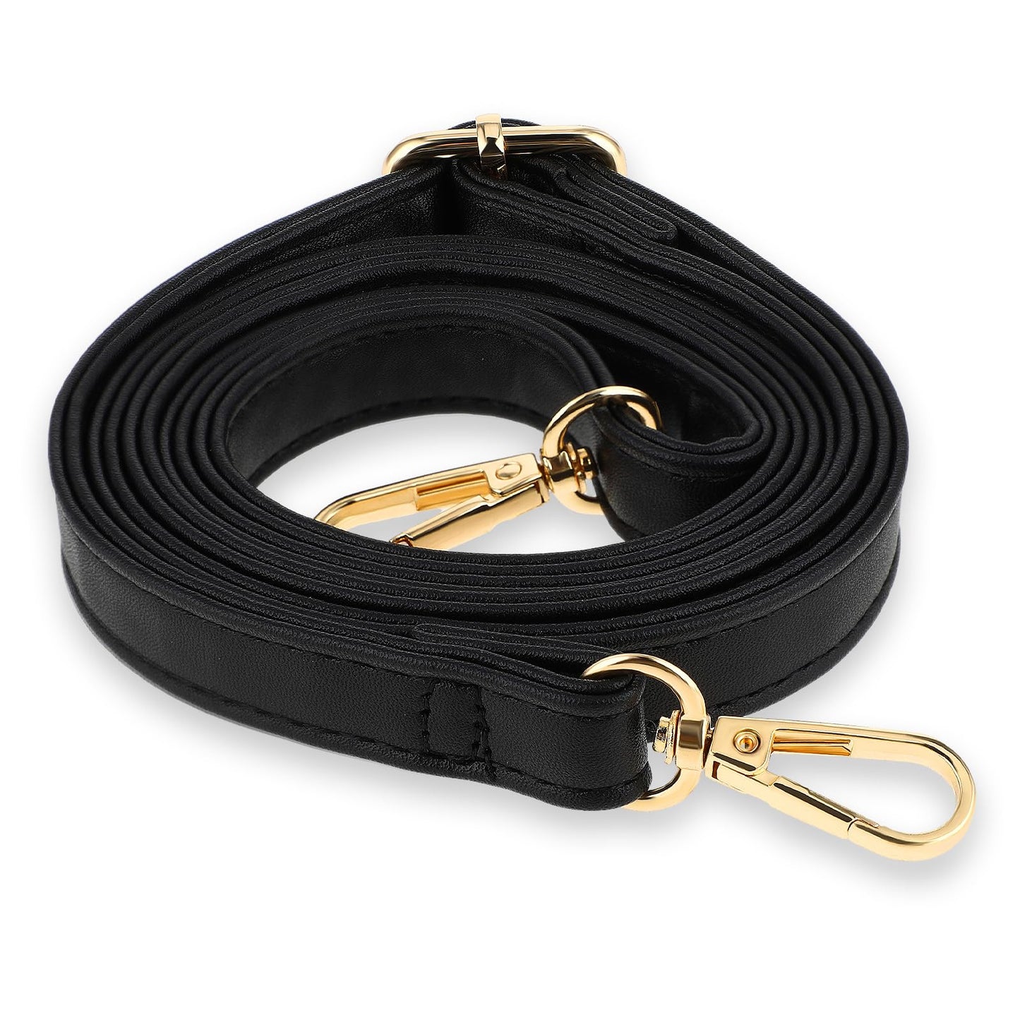 GEEHUA Purse Replacement Strap, Leather Adjustable Crossbody Bag Strap Shoulder Bag Handbag Strap Black Non-Slip Universal Bag Belt(Classic Style)