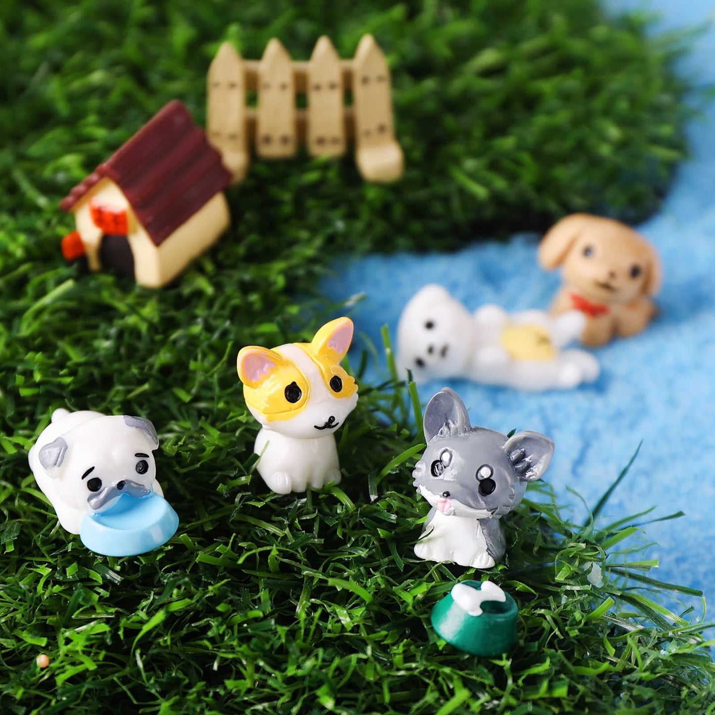 cobee Mini Dog Figurines,8 Pcs Puppy Playset Figurines Cute Miniature Dog Figure Mini Dog Model for Cake Topper Birthday Present Party Favor