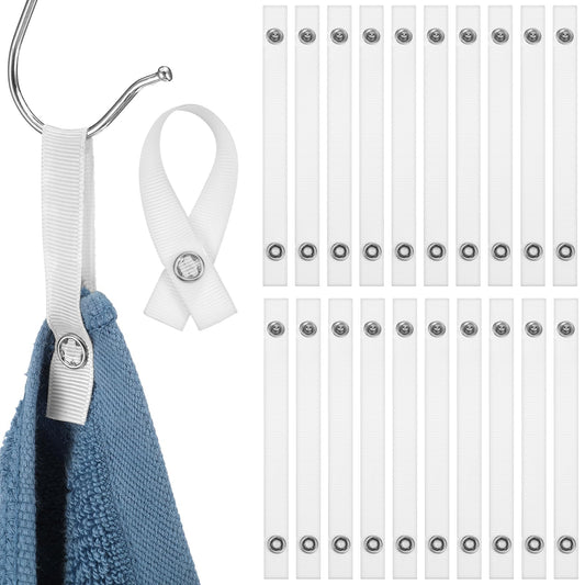HJZHII Pack of 20 Towel Hangers Without Sewing, 150 x 12 mm Hangers for Towels, Towel Hangers Without Sewing, Towel Hangers, Decorative for Clips, Hanging, Coat Hanger for Tea Towel, Camping