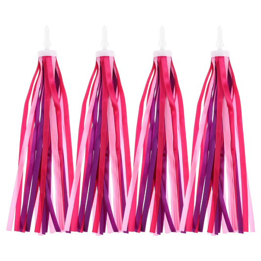 AOZUO 2 Pairs of Bicycle Tassels, Bicycle Streamers for Girls, Roller Tassel, Bicycle Streamers, Bicycle Streamers Bands, Accessories, Handlebars, Colourful Bicycle Decorations for Girls (Pink)