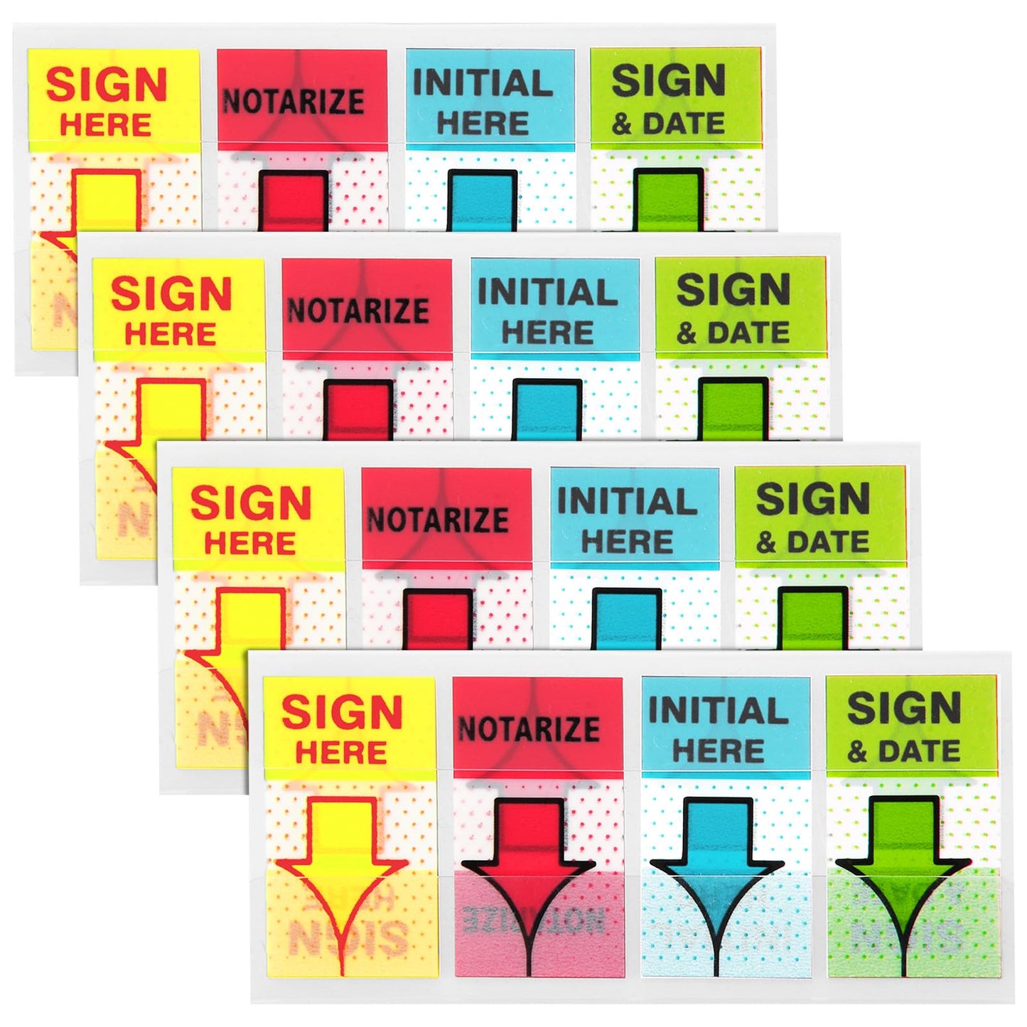cobee Please Sign Stickers, 800pcs /4 Dispensers Sign Date Sticky Tabs Sign Date Message Flags Initial Here Index Tabs for Office School Notebook Filing Notarization Message File Annotation
