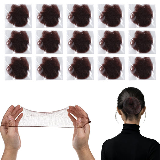 Giantree 50 Pcs Ballet Hair Net, Bun Nets with Elastic Edge for Women, Reusable Invisible Mesh for Dance, Gymnastics & Nursing, Coffee