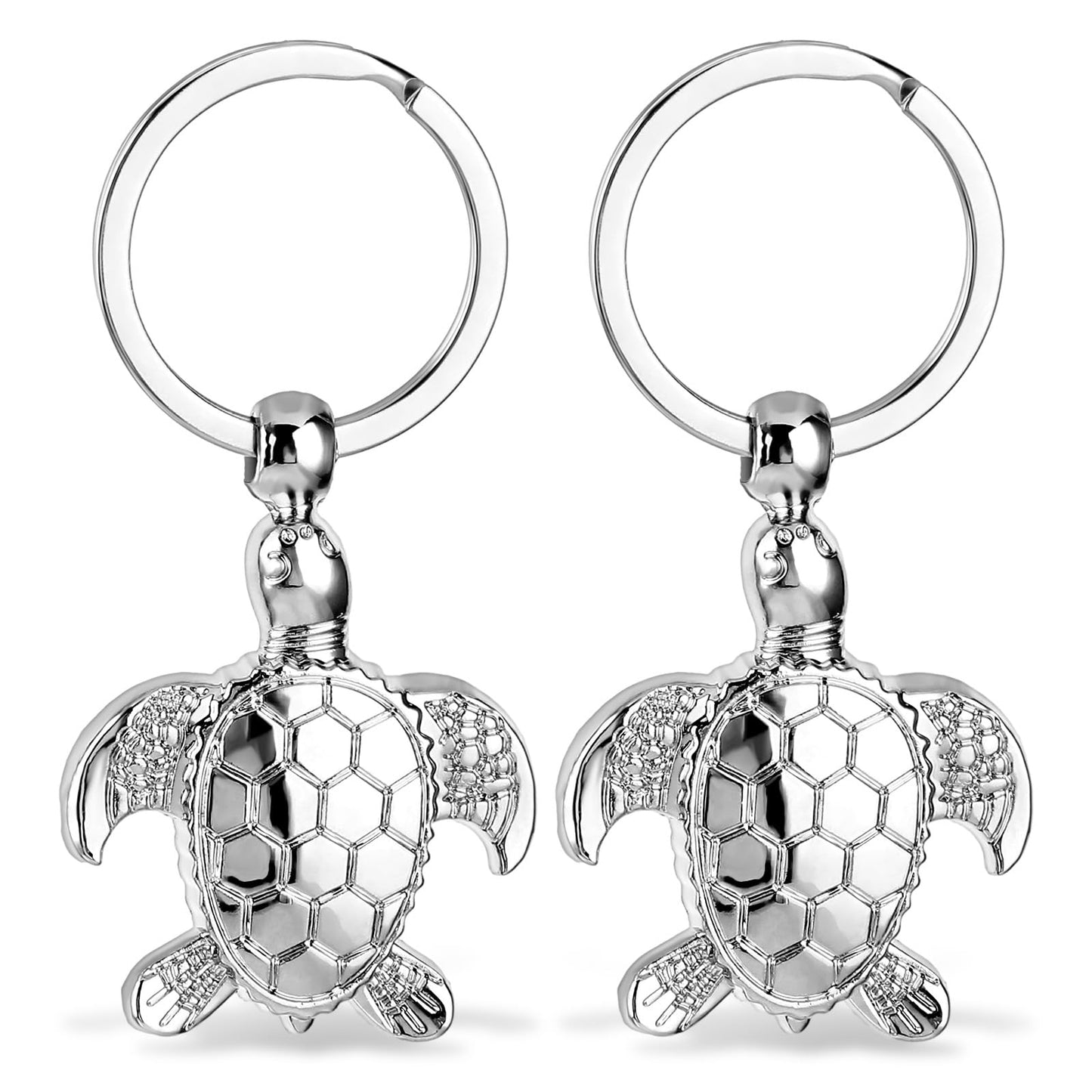 GEEHUA 2 Pcs Sea Turtle Keychain, Metal Backpack Key Chain Cute Turtle Handbags Charms Purse Car Pendant Keychain Accessories for Women Men