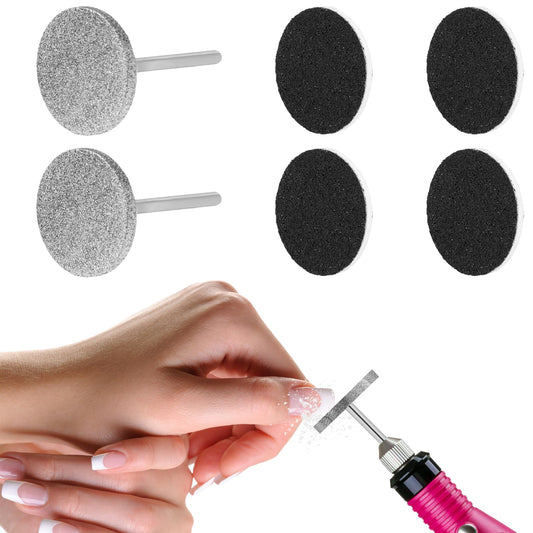 TIESOME 2 Pcs Sanding Disc Nail Drill Bits, Carbide Nail Drill Bit Electric Foot File Drill Bits Pedicure Supplies Manicure Tools Bits for Nails Dead Skin Cuticle Nail Home Salon Foot Care