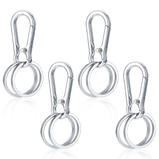 Andibro 4pcs Heavy Duty Metal Keychains, Quick Release Spring Key Chain Hooks Key Ring Chain Holder Organizer for Car Keychain/Key Finder(4)