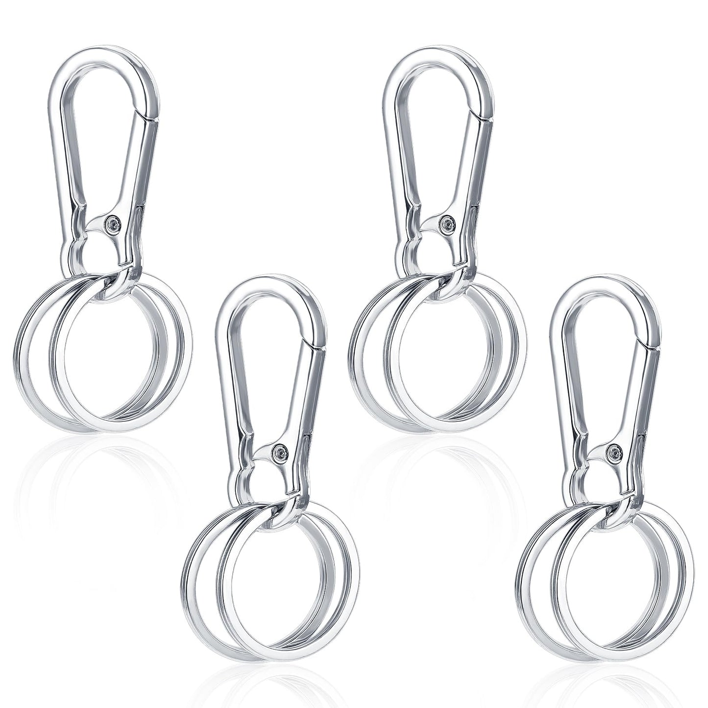 Andibro 4pcs Heavy Duty Metal Keychains, Quick Release Spring Key Chain Hooks Key Ring Chain Holder Organizer for Car Keychain/Key Finder(4)