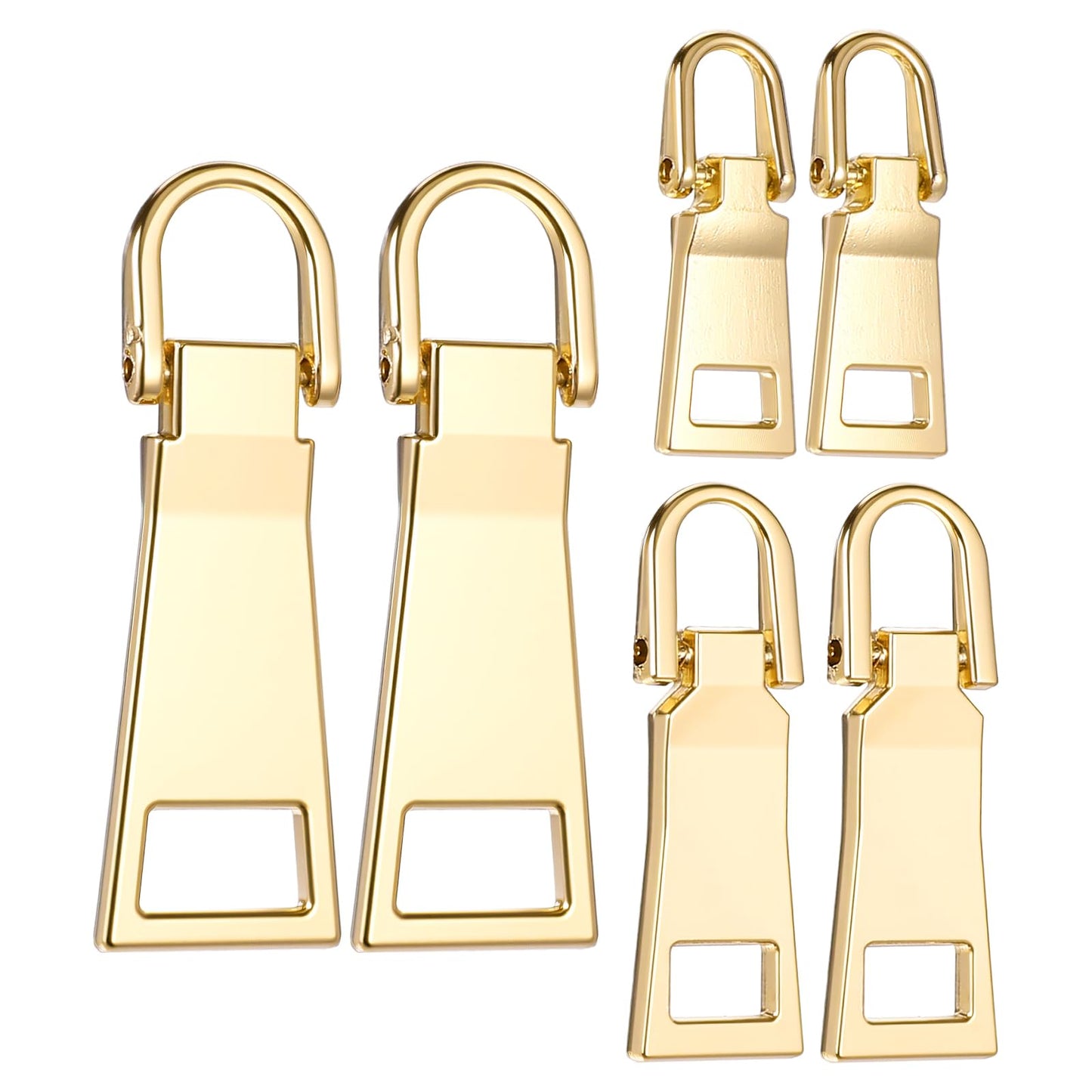 TIESOME 6pcs Zipper Pull Replacement Kit, Repair Zippers Tab Repair for Luggage Zipper Slider Pull Tab Handle Fix Tab Replacement for Luggage Suitcase Bag Backpack Jacket Bags(Gold)