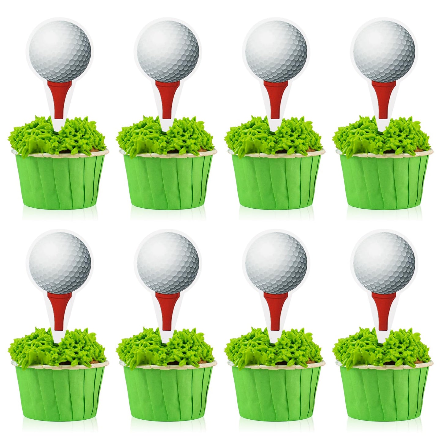 Giantree 36 Pcs Golf Cupcake Toppers, Golf Ball Cake Toppers Picks Golf Cake Decorations for Kids Golf Theme Party Baby Shower Birthday Party Sport Balls Cake Decorations