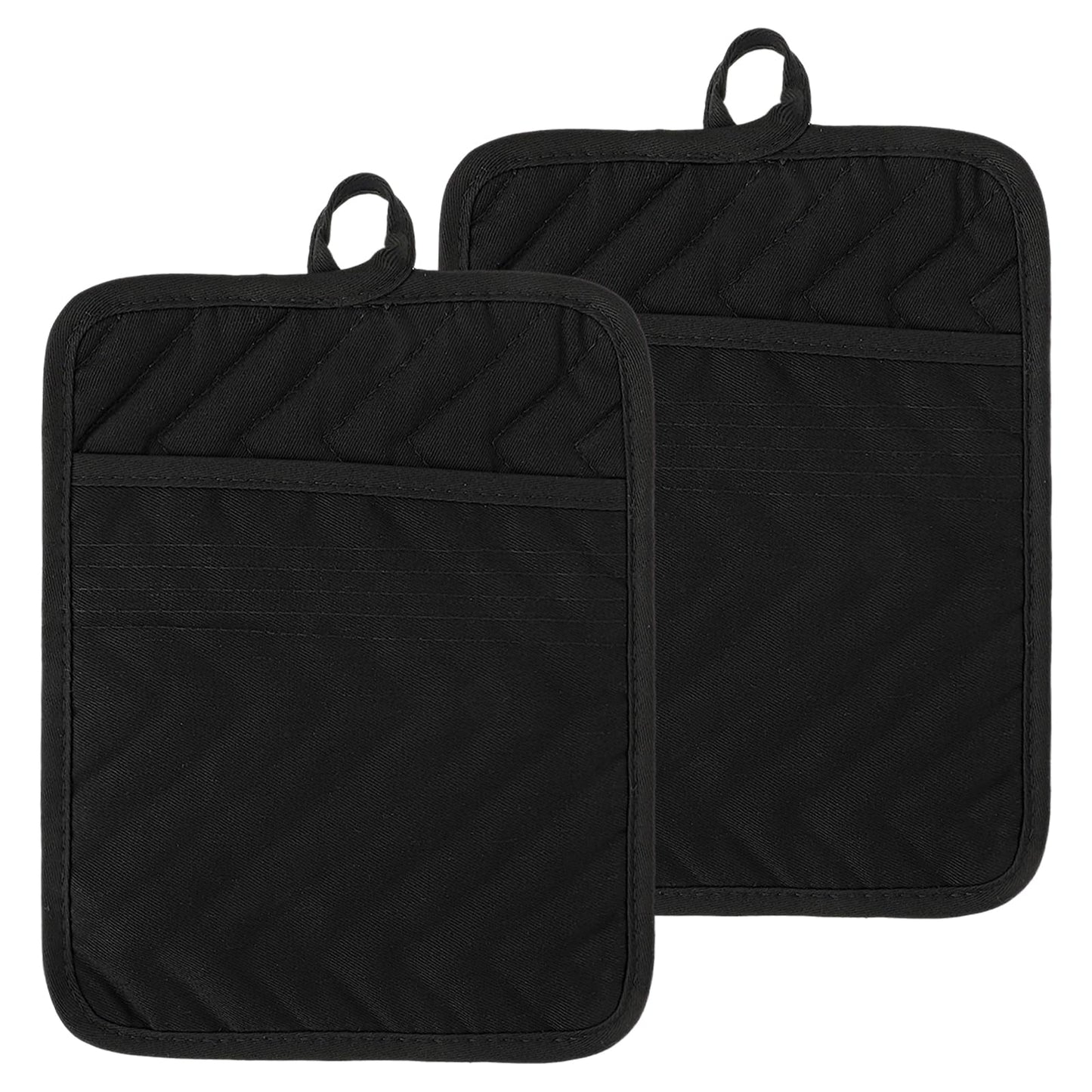 XLIUAX Pack of 2 Cotton Pot Holders with Bag, Thickening, Heat-Resistant, Non-Slip Oven Gloves, Cooking Gloves for Safe Cooking, Baking and Grilling, Kitchen Accessories