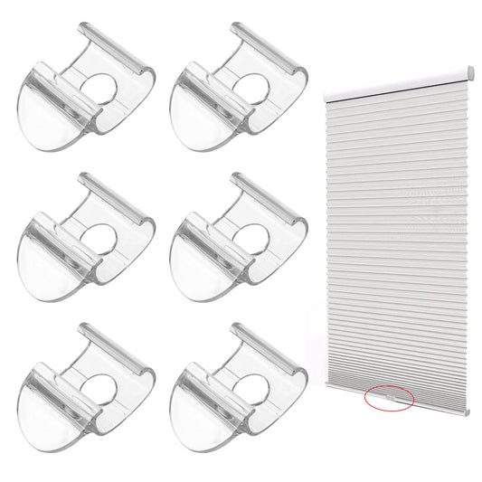 Amabro 6Pcs Shade Pulls, Blind Cordless Handles for Roller Shades, Hem Grip Accessories for Lift Windows Honeycomb Pleated Zebra Blinds Home Office School Apartment Hotel