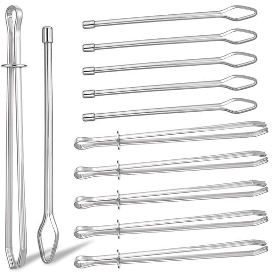 AOZUO 6PCS Rope Threader Clips, DIY Drawstring Threader Tool Set Metal Sewing Loop Turner Hooks Easy Pull Bodkin Threader Clips with Tweezer for Sweatpants Coats Pants Hoodies Swim Trunks(10)