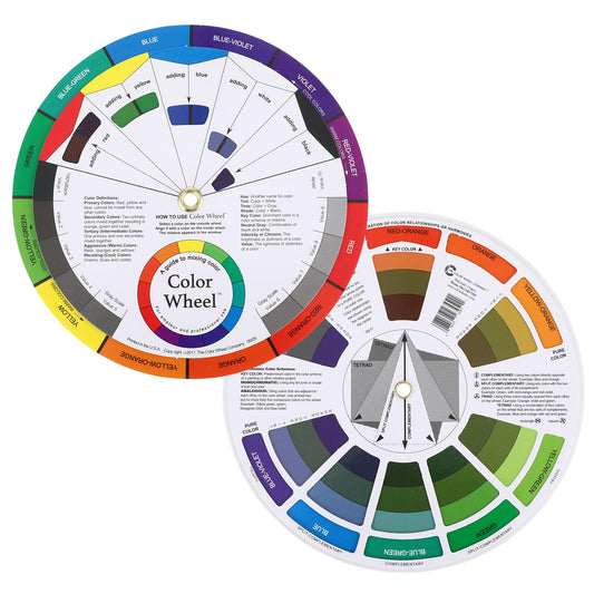 Amabro Color Matching Wheel, Color Mixing Guide Palette Color Wheel Rotary Blending Color Chart for Nail Polish Makeup School Office Art Board Class Teaching Painting Drawing Tool (14cm)