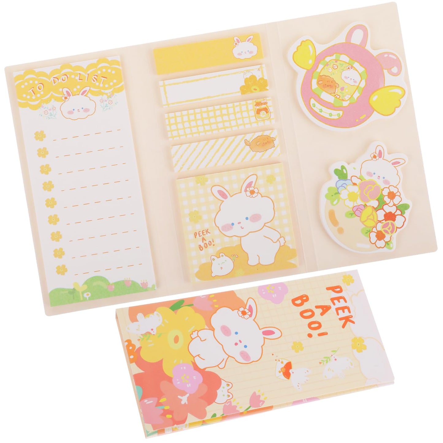 cobee Cute Self Stick Note Set, 240 Sheets Cartoon Sticky Notes Memo Pads Bookmark Index Page Marker to do List for Teacher Students Office School Home Supplies(C)