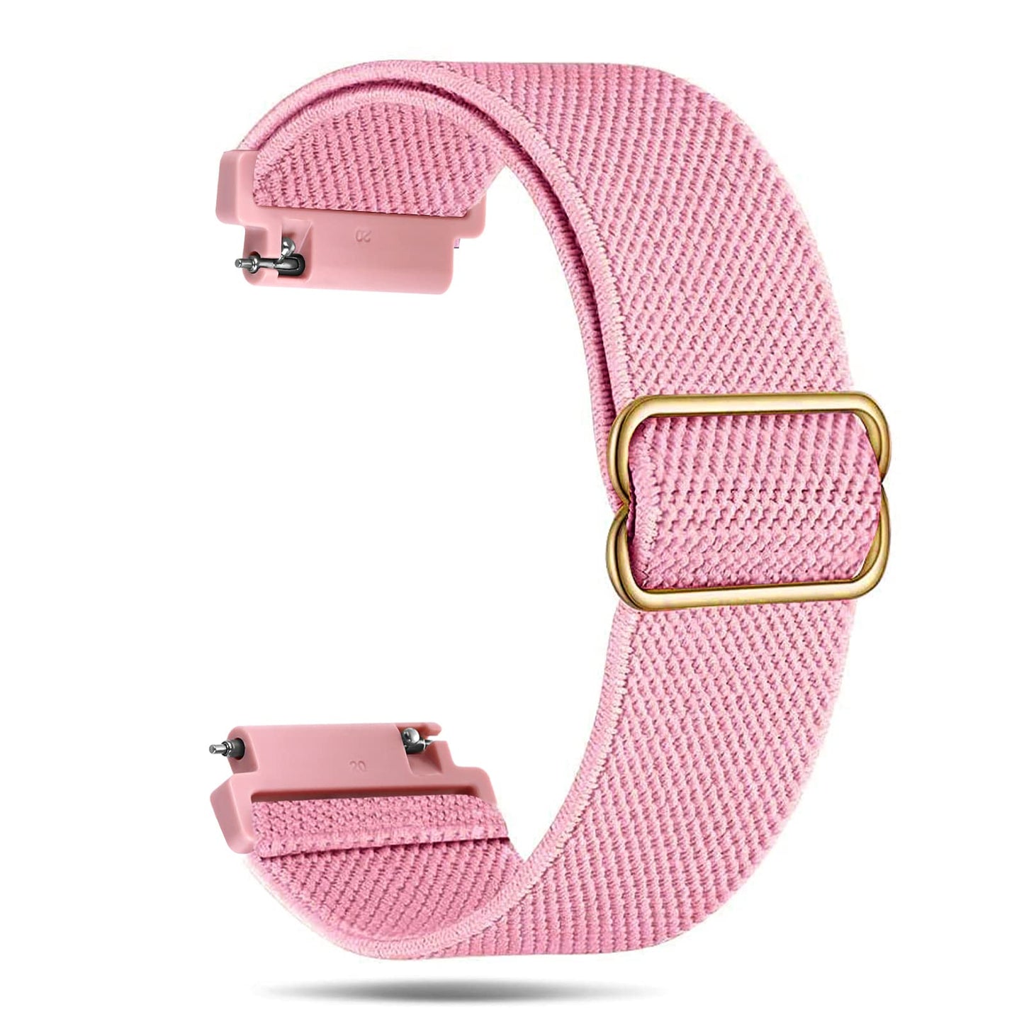 cobee Elastic Nylon Watch Strap, 20mm Nylon Weave Sport Band, Universal Watch Replacement Strap, Adjustable Braided Stretch Replacement Wristband for Ladies, Braided Elastic Straps for Men Women(Pink)