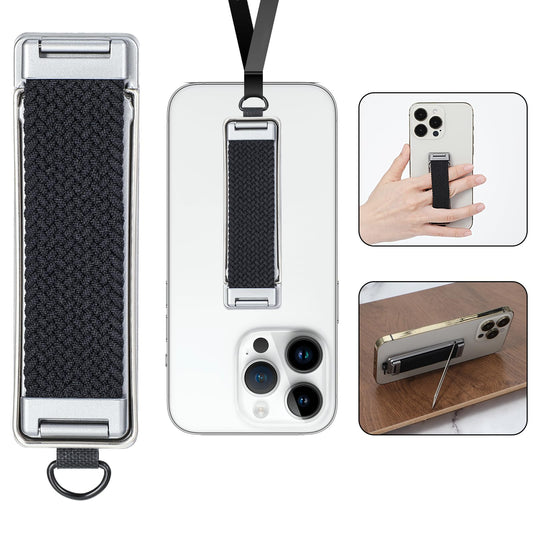 AOZUO Mobile Phone Holder, Mobile Phone Finger Holder, Phone Grip Holder, Back Mounted Mobile Phone Holder Straps, Multicoloured Telescopic Phone Handles, Portable Finger Strap Stand, Universal