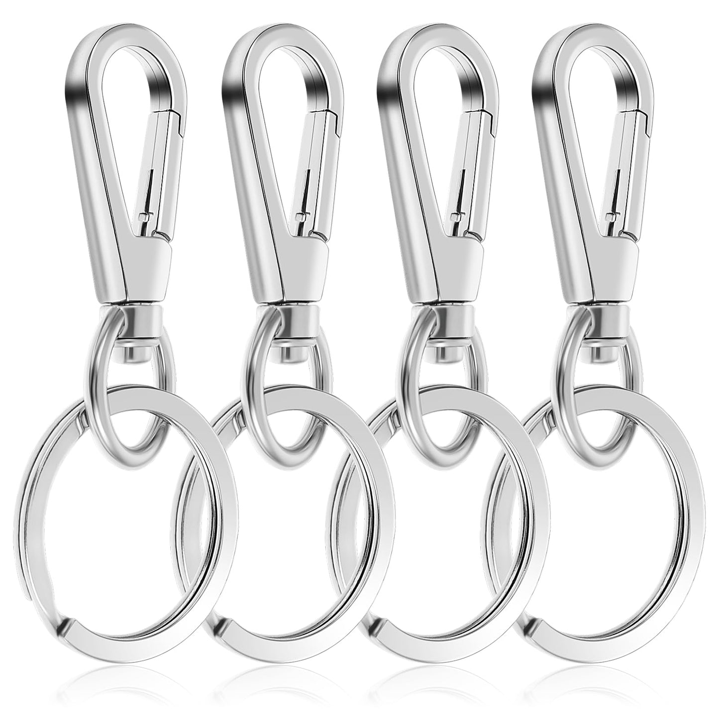 Molain Metal Carabiner Clip Keychain, 4 Pieces Heavy Duty Car Key Holder Organizer Quick Release Keyring for Men Women (C)