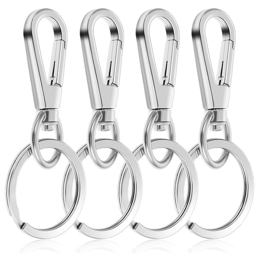 Molain Metal Carabiner Clip Keychain, 4 Pieces Heavy Duty Car Key Holder Organizer Quick Release Keyring for Men Women (C)
