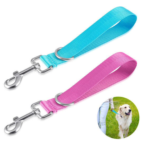 Andibro 2Pcs Short Dog Traffic Leash, Dog Leash for Small Dogs Short Nylon Dog Leash for Training Control Short Dog Leash Pet Leashes for Medium Dogs(multicolor)