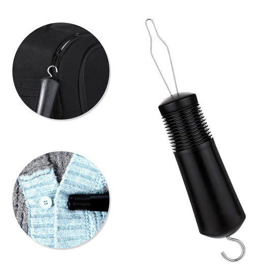 JIYIN Button Hook and Zipper Pull Helper, One Hand Buttons Aids Button Assist Device Dressing Helper Comfort Wide Grip Handle for Seniors Arthritis Limited Dexterity Weak Hands