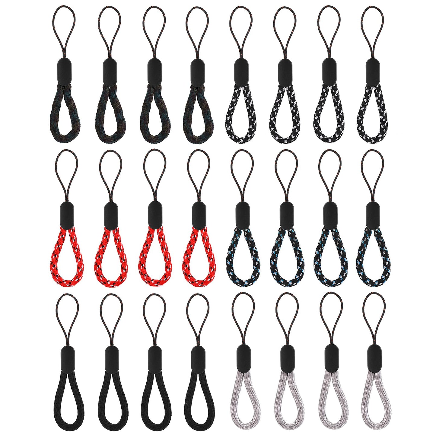 Cobee Finger Lanyard Small Wrist Strap, 4.72inch Adjust Finger Wrist Neck Lanyards Nylon Finger Strap Portable Finger Lanyard Hand Strap for Mobile Phone Camera Keys USB Flash Drives(6 Colors, 24 Pcs)