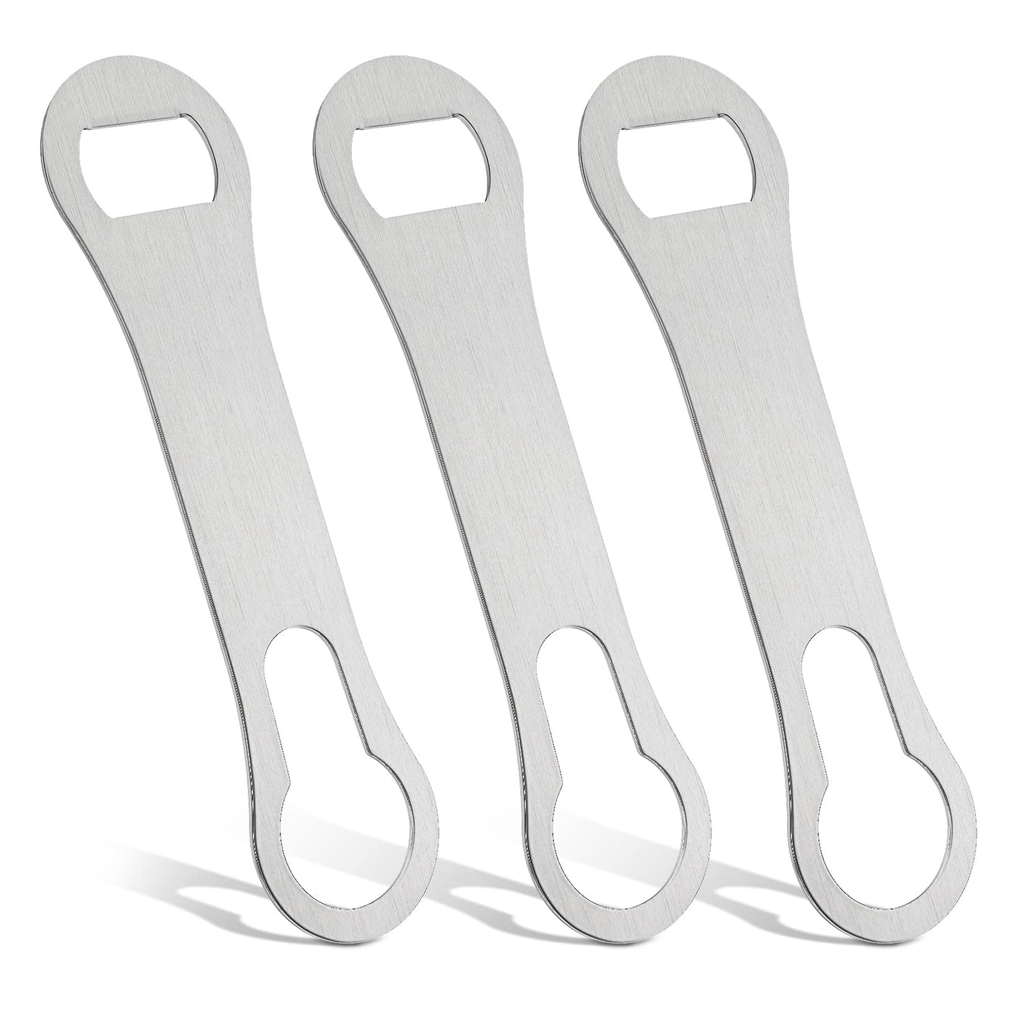 cobee Metal Bottle Opener and Pour Spout Remover, 3 Pieces Flat Beer Bottle Opener Stainless Steel Wine Bottle Opener Bar Bottle Opener for Bartenders Kitchen Bar Restaurant