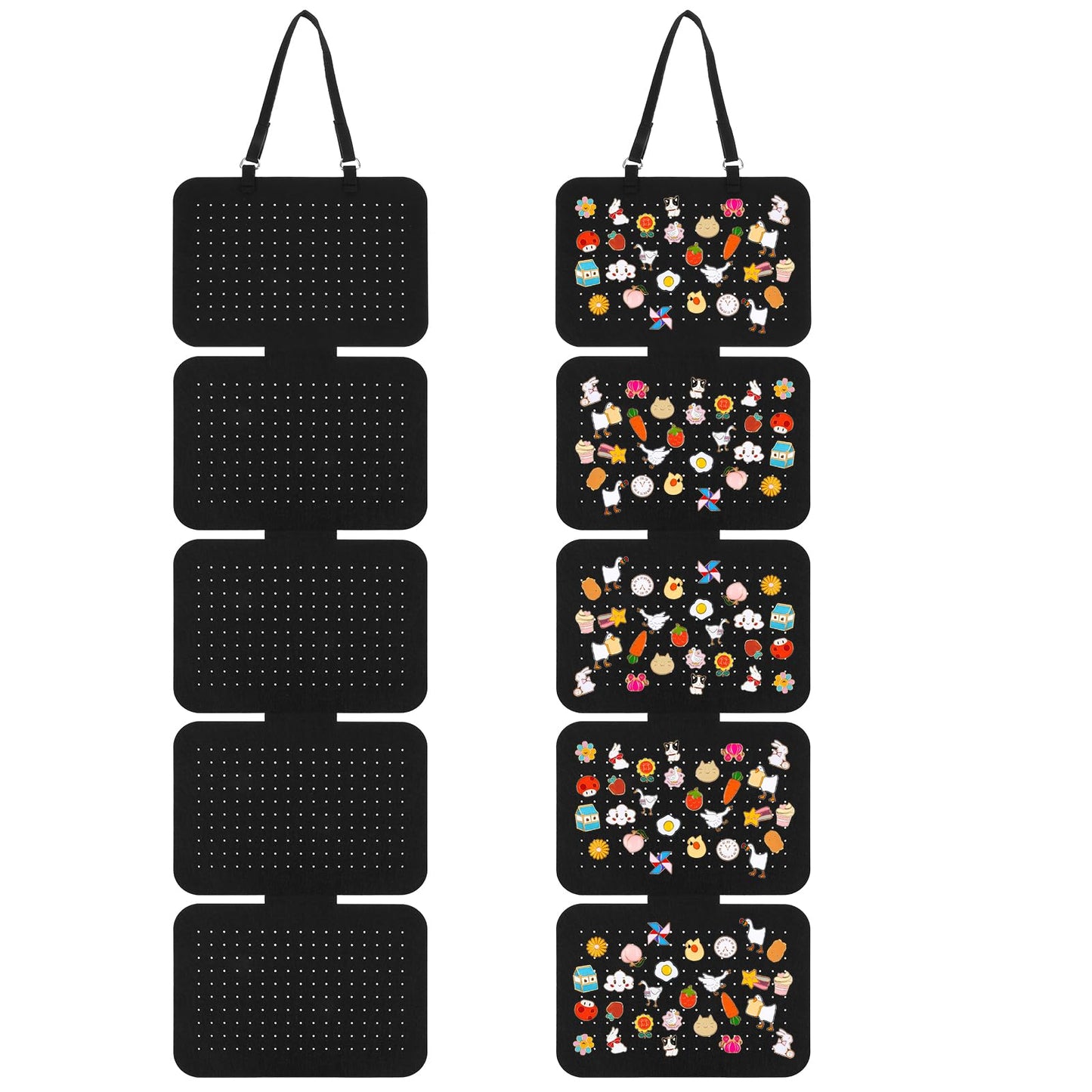 WJIAAA Hanging Enamel Lapel Pin Display Panels Organizer with 5 Loose-leaf Board Pieces, Removable Hanging Brooch Pin Storage Display Pages Badge Collection At Least 170 Pins Ideal for Collectors