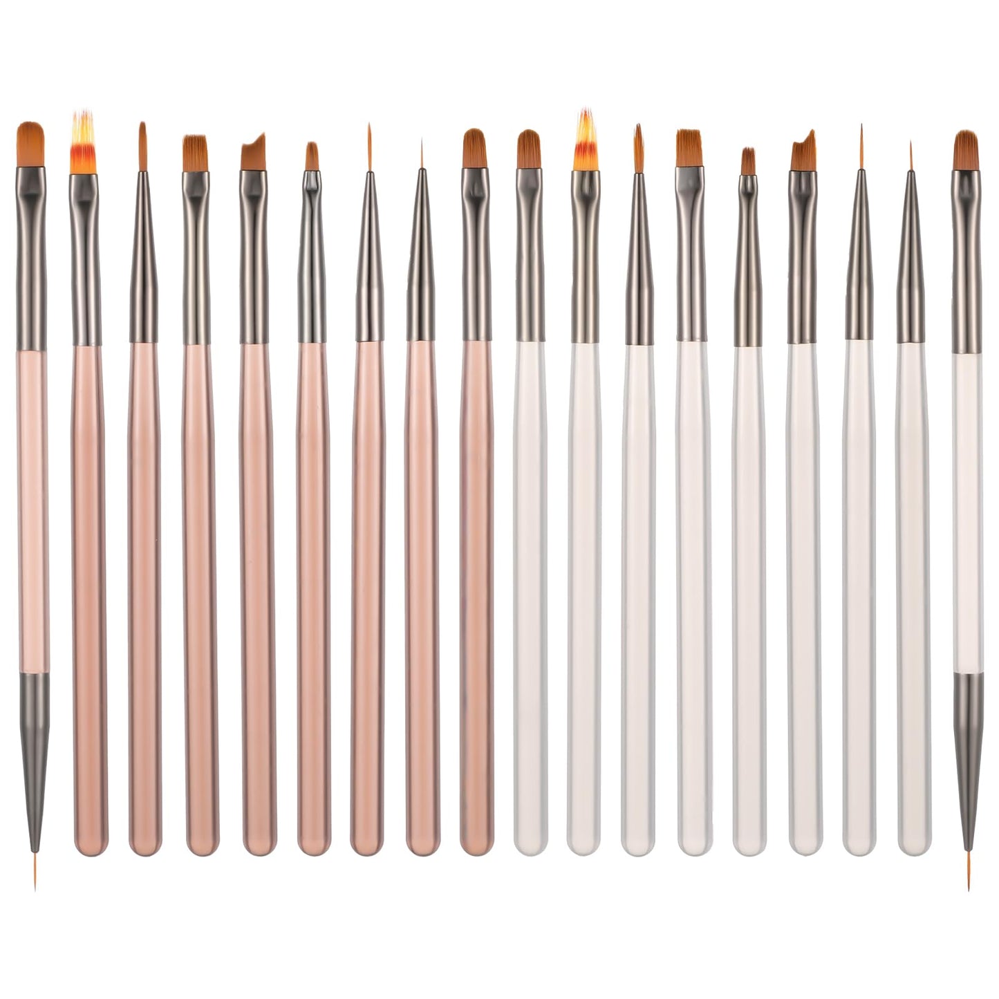 AOZUO 18PCS Nail Art Brushes Set, Nail Art Design Brushes Nail Gel Polish Painting Brush Drawing Pen Nail Liner Dotting Brushes for DIY Manicure Salon Home