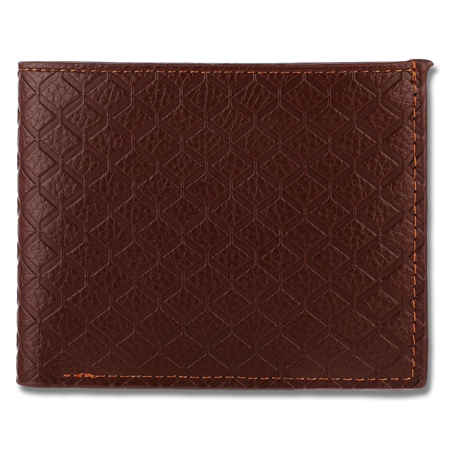 simarro Men's Bifold Wallet, Soft PU Diamond Plaid Multi-Card Wallet Portable Short Wallet Slim Minimalist Wallets for Men and Women Large Capacity Coin Purse with ID Window Card Case(Brown)