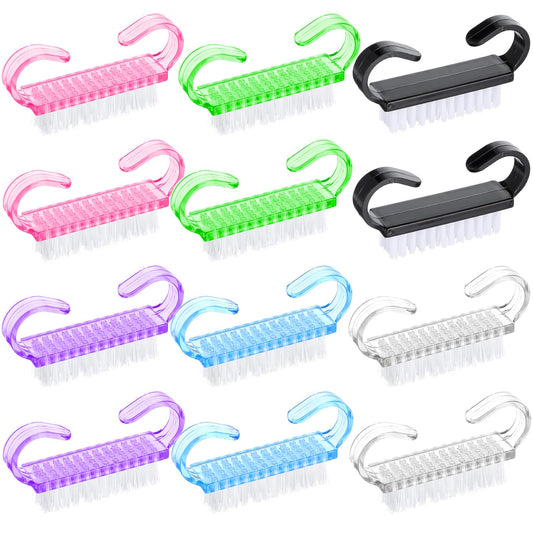 HJZHII Pack of 12 Hand Brush, Nail Brush with Handle, Nail Brush, Hand Brush, Hard for Cleaning Fingernails, Nail Brushes, Nail Scrubber, Fingernail Brush, Hand Cleaner, Scrubbing Tool Set, Pedicure
