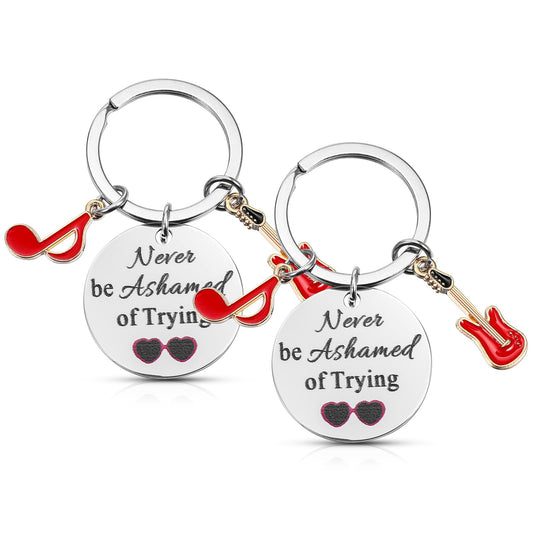 AOZUO 2Pcs Music Singer Inspirational Keychain Gifts for Fans Quotes Merch Fan Inspiration Gift Music Lovers Birthday Trendy Stuff Inspired Keychain for Women Bag Backpack Halloween Accessories (Red)