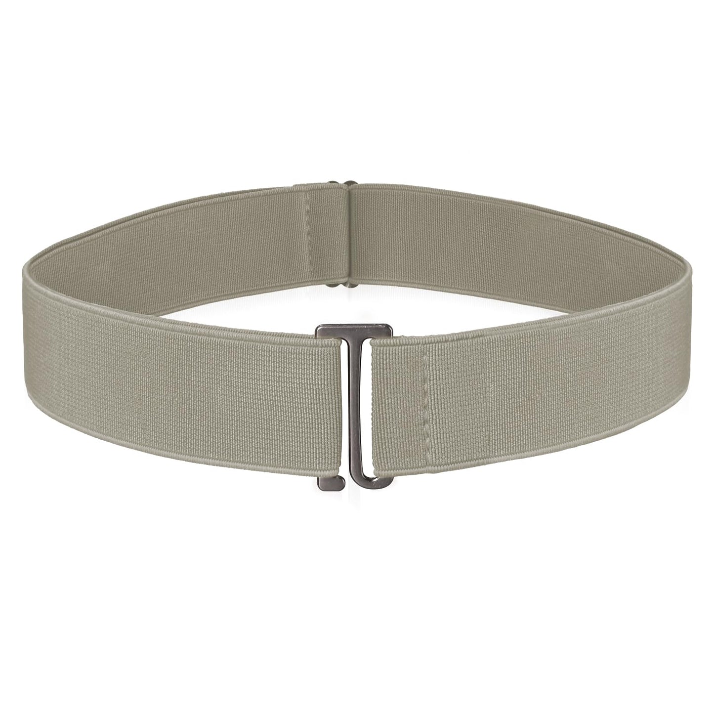 cobee Women Invisible Belts, Women Stretch Belt Adjustable Elastic Belt with Flat Buckle No Show Waist Belts for Jeans Pants Dresses (Khaki)