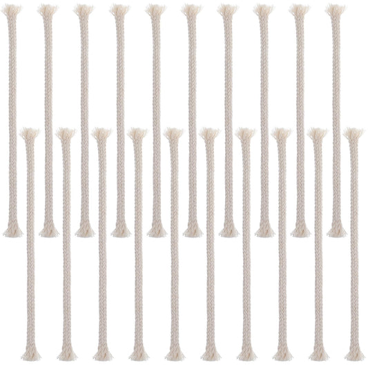 AOZUO 20PCS 1/4" Round Cotton Oil Lamp Wicks, Braided Cotton Replacement Wick for Torches Alcohol Candle Burner Kerosene Lamp Oil Lantern