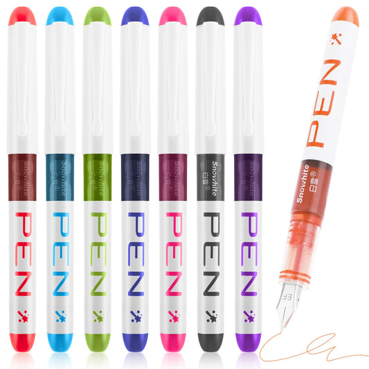 cobee 8 Colored Disposable Fountain Pens, Multicolor Ink Fine Point Pen Smooth Writing Calligraphy Pens for Sketching Journaling Calligraphy School Office Gift Supplies(Colorful)