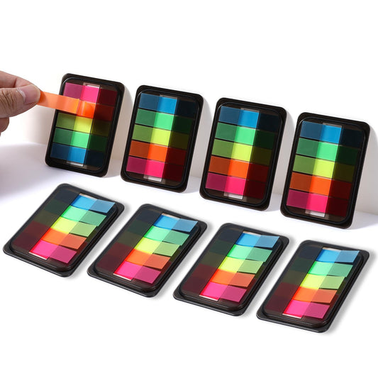 Giantree 800Pcs Transparent Sticky Notes, Sticky Tabs, Colorful Book Tabs, Sticky Index Tabs Book Tabs for Page Markers Transparent Sticky Tabs for Books Writable and Repositionable Page Makers